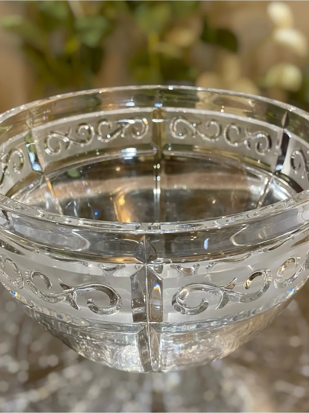 Vintage Marquis by Waterford Arabesque Crystal Fruit Bowl Signed - Picture 7 of 12